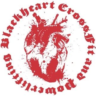 A red heart with the words blackheart crossfit in it.